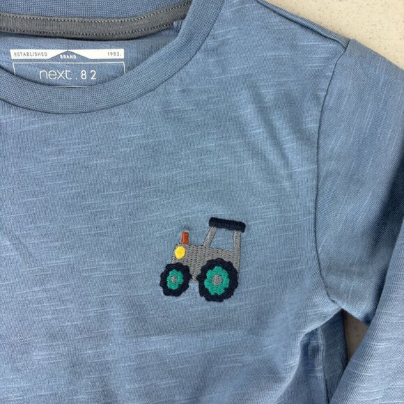 Next Blue Tractor Long Sleeve Tee 1.5 - 2Y - Picture 3 of 5